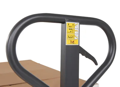Vestil PM5-2748-Y standard pallet truck shown from an alternate angle