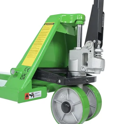 Vestil PM5-PGL-2048 manual pallet truck (pegasolift) shown from an alternate angle