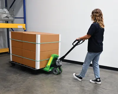 Vestil PM5-PGL-2048 manual pallet truck (pegasolift) shown from an alternate angle