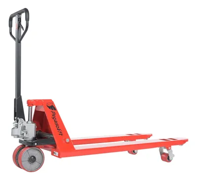 Vestil PM5-PGL-2748 manual pallet truck (pegasolift) shown from an alternate angle
