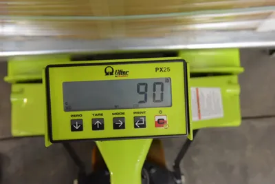 Vestil PMC-PM5-2748-SCL pallet truck with digital scale (pramac) shown from an alternate angle