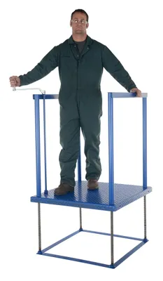 Vestil POS-3636 posi-crank worker platform shown from an alternate angle