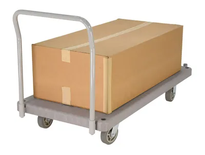 Vestil PPT-2-41 heavy-duty plastic platform truck shown from an alternate angle