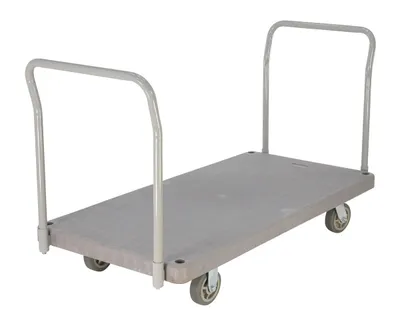 Vestil PPT-2-42 heavy-duty plastic platform truck shown from an alternate angle