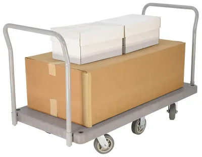 Vestil PPT-3-62 heavy-duty plastic platform truck shown from an alternate angle