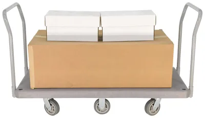 Vestil PPT-3-62 heavy-duty plastic platform truck shown from an alternate angle