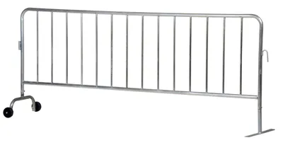 Vestil PRAIL-102-G-W crowd control interlocking barrier shown from an alternate angle
