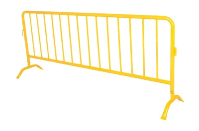 Vestil PRAIL-102-HD-Y crowd control interlocking barrier shown from an alternate angle