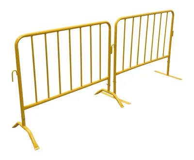 Vestil PRAIL-48-Y crowd control interlocking barrier shown from an alternate angle