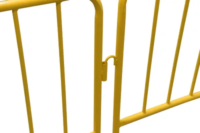 Vestil PRAIL-48-Y crowd control interlocking barrier shown from an alternate angle