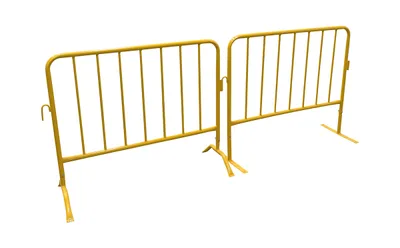 Vestil PRAIL-48-Y-FF crowd control interlocking barrier shown from an alternate angle