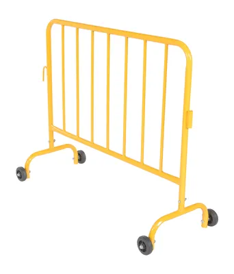 Vestil PRAIL-48-Y-WW crowd control interlocking barrier shown from an alternate angle