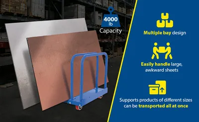 Vestil PRCT-HD-44-AB heavy-duty panel cart feature highlights