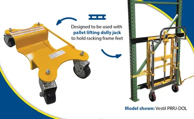 Vestil PRRJ-DOL pallet rack lifting dolly feature highlights