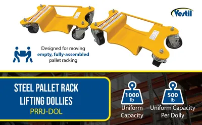 Vestil PRRJ-DOL pallet rack lifting dolly feature highlights
