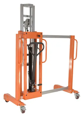 Vestil PSDT-ADP-2136 drum transporter & de-palletizer shown from an alternate angle