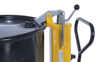 Vestil PSDT pallet straddling drum truck shown from an alternate angle