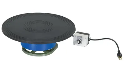 Vestil Steel Clockwise Powered Turntable 18 In. x 18 In. x 6-1/16 In. 250 Lb. Capacity Blue