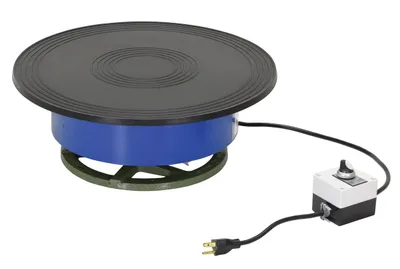 Vestil Steel Clockwise Powered Turntable 18 In. x 18 In. x 6-1/2 In. 750 Lb. Capacity Blue