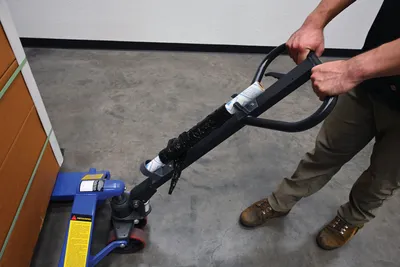 Vestil PTA-P-SWC stretch wrap caddy shown from an alternate angle
