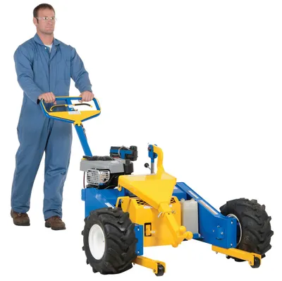 Vestil PTM-GPT gas powered trailer mover shown from an alternate angle