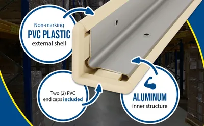 Vestil PVC-A-3-BG pvc plastic corner protectors (aluminum insert) feature highlights