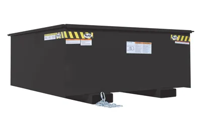 Vestil Steel Rotating Heavy Duty Box Hopper 1-1/4 Cubic Yard 6,000 Lb. Capacity Black