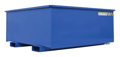 Vestil R-125-HD-BL rotational box hopper shown from an alternate angle