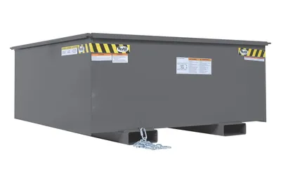 Vestil Steel Rotating Heavy Duty Box Hopper 1-1/4 Cubic Yard 6,000 Lb. Capacity Gray Semi Gloss