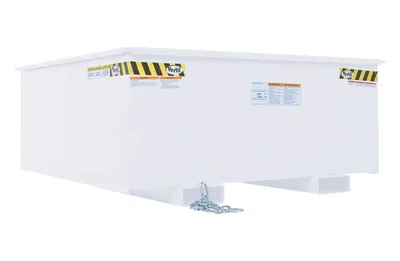Vestil Steel Rotating Heavy Duty Box Hopper 1-1/4 Cubic Yard 6,000 Lb. Capacity White