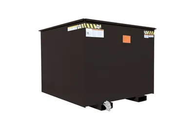 Vestil Steel Rotating Heavy Duty Box Hopper 2-1/2 Cubic Yard 6,000 Lb. Capacity Black