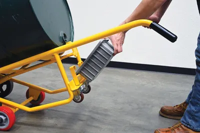 Vestil RDBT-PAN multi-purpose drum trucks cradle shown from an alternate angle