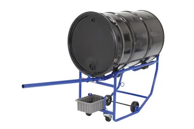 Vestil RDC-100 revolving drum cart shown from an alternate angle