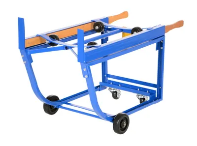 Vestil RDC-1000-5PO deluxe rotating drum cart shown from an alternate angle