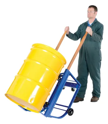 Vestil RDC-1000-5PU deluxe rotating drum cart shown from an alternate angle