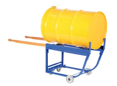 Vestil RDC-1000-5SS deluxe rotating drum cart shown from an alternate angle