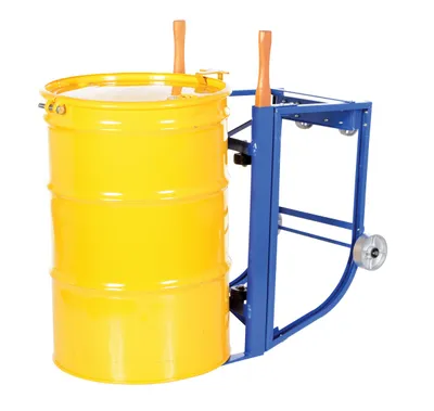 Vestil RDC-1000-5SS deluxe rotating drum cart shown from an alternate angle