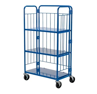 Vestil ROL-1834-3 foldable nestable roller container shown from an alternate angle