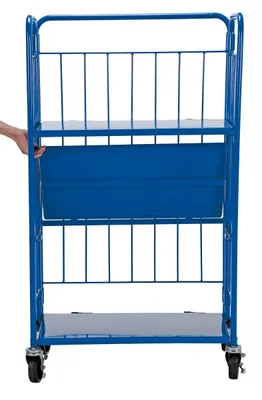 Vestil ROL-1834-3 foldable nestable roller container shown from an alternate angle