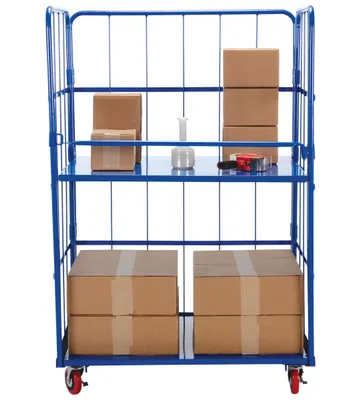 Vestil ROL-3143-2 foldable nestable roller container shown from an alternate angle