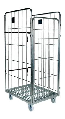 Vestil ROL-80 foldable nestable roller container shown from an alternate angle