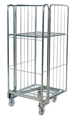 Vestil ROL-85 foldable nestable roller container shown from an alternate angle