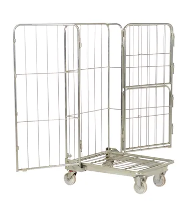 Vestil ROL-95 foldable nestable roller container shown from an alternate angle