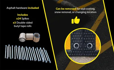 Vestil RSH-108-24-A rubber speed hump feature highlights