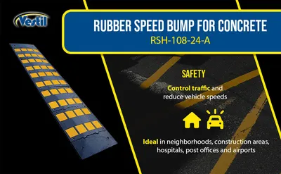 Vestil RSH-108-24-A rubber speed hump feature highlights