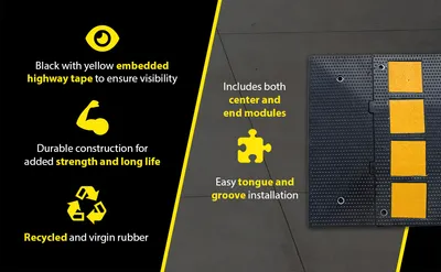 Vestil RSH-108-24-C rubber speed hump feature highlights