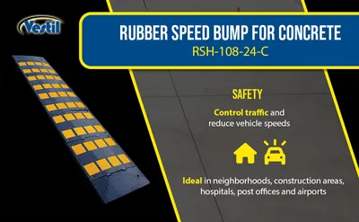 Vestil RSH-108-24-C rubber speed hump feature highlights