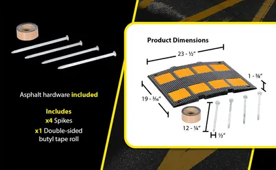Vestil RSH-108-M-A rubber speed hump feature highlights