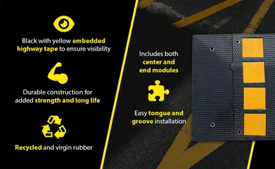 Vestil RSH-120-36-A rubber speed hump feature highlights
