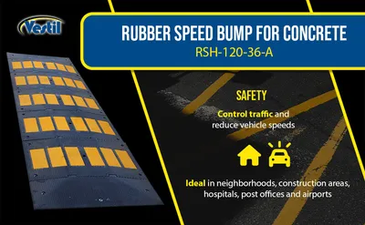 Vestil RSH-120-36-A rubber speed hump feature highlights